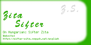 zita sifter business card